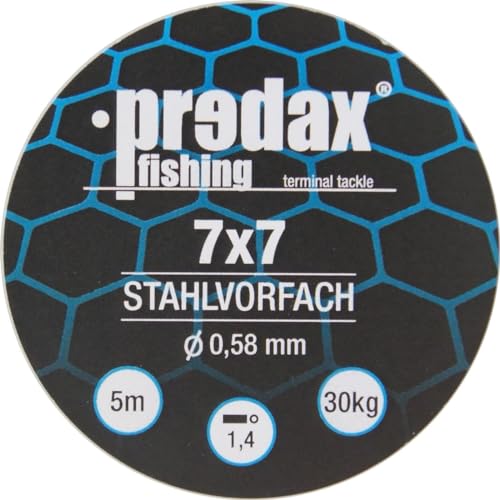 Predax Stahlvorfach 7x7 braun 5m Spule, Durchmesser/Tragkraft:0.58mm / 30kg Tragkraft von Predax