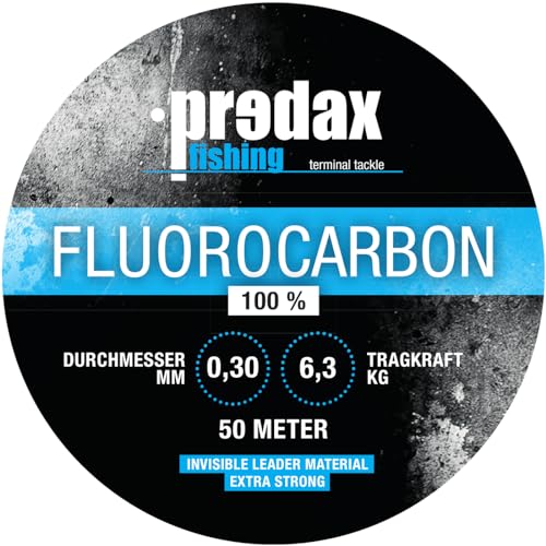 Predax Vorfachschnur zum Angeln auf Zander & Barsche Fluorocarbon Schnur 0,30mm 6,3kg von Predax