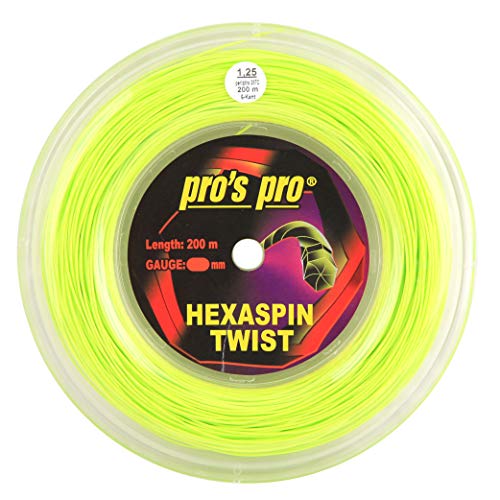 Pro's Pro Hexaspin Twist Lime 1,25 mm – Tennissaitenspule, 200 m von Pro's Pro