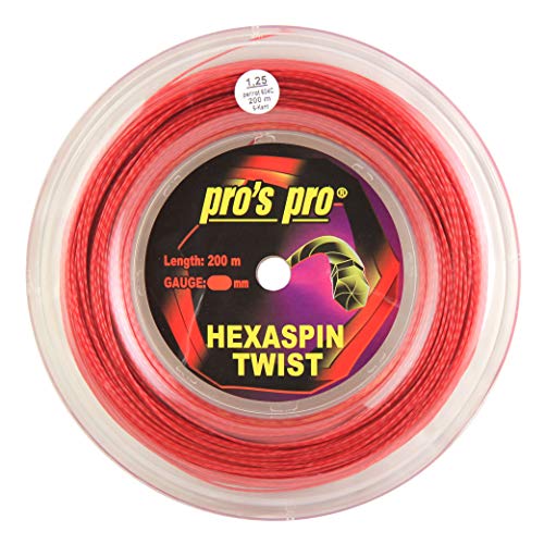 Pro's Pro Hexaspin Twist Red 1,25 mm – Tennissaitenrolle 200 m von Pro's Products