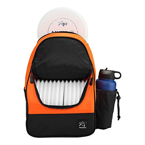 Prodigy Disc BP-4 Disc Golf Backpack - Golf Travel Bag - Holds 16-18 Discs Plus Storage - Tear and Water Resistant - Great for Beginners - Affordable Bag - Lightweight (Orange) von Prodigy Disc