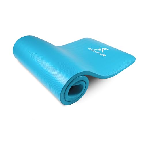 ProsourceFit Extra Thick Yoga and Pilates Mat ½” (13mm) or 1" (25mm), 71-inch Long High Density Exercise Mat with Comfort Foam and Carrying Strap, Aqua von ProsourceFit