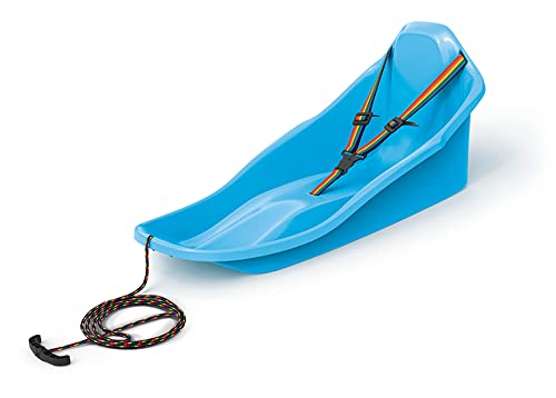 Schlitten mit Sicherheitsgurt Kleinkinder bis 3 Jahre Rodel Rutscher mit Seil TOPO (Blau) von Prosperplast