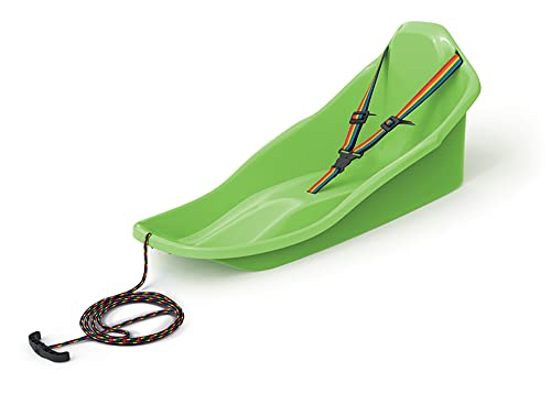 Schlitten mit Sicherheitsgurt Kleinkinder bis 3 Jahre Rodel Rutscher mit Seil TOPO (Grün) von Prosperplast
