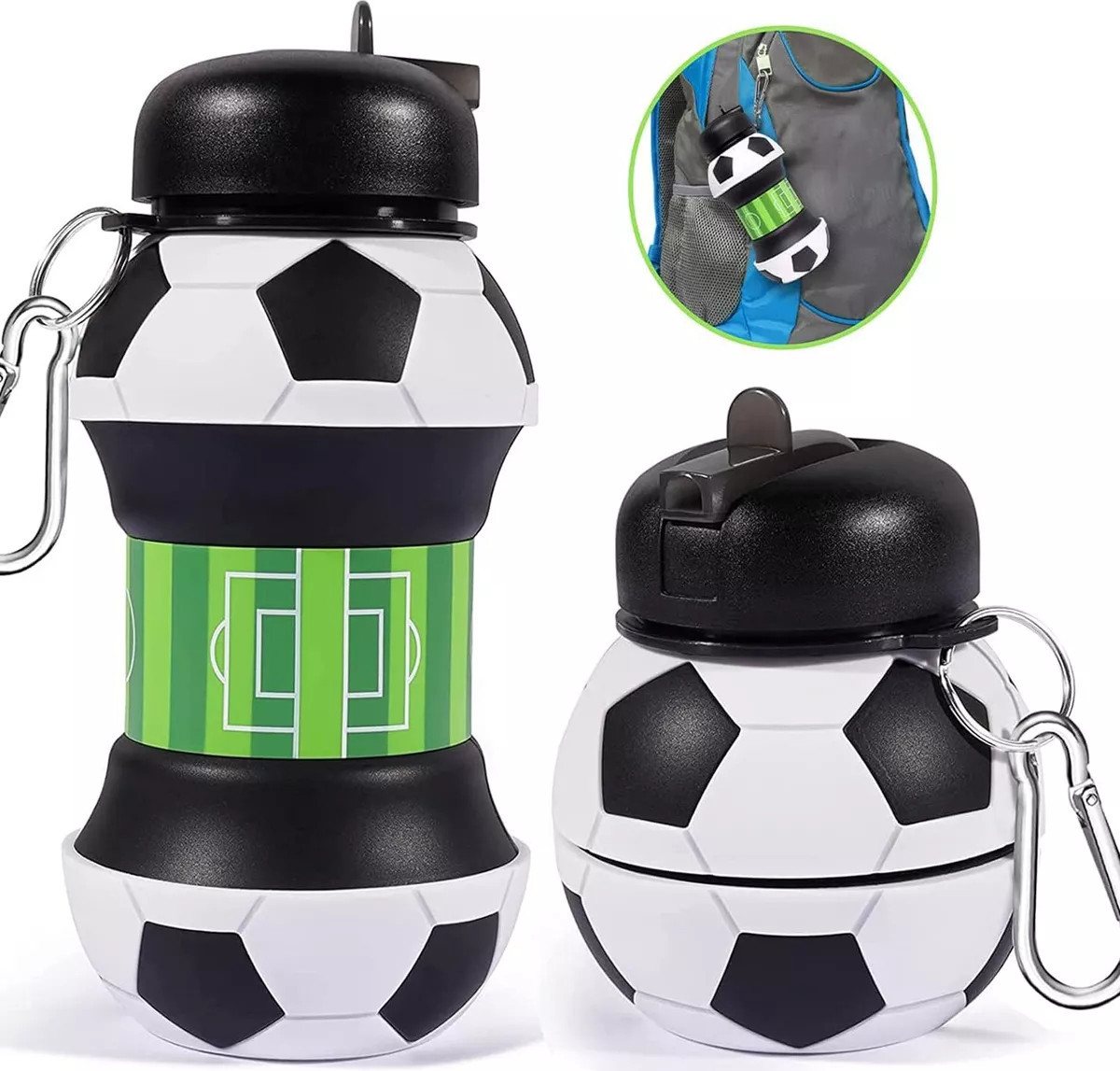 Cbei Trinkflasche Trinkflasche Trinkflasche Faltbar Fußball Basketball Tennisball, BPA frei, auslaufsicher, bruchsicher, Geruchs- und Geschmacksneutral von Cbei