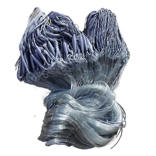 QIULKU Fischernetz,Kiemennetz Einschichtiges/dreischichtiges, handgefertigtes, klebriges Kiemen-Fischernetz Kiemennetz (Color : 3 Layers (25x25mm)) von QIULKU