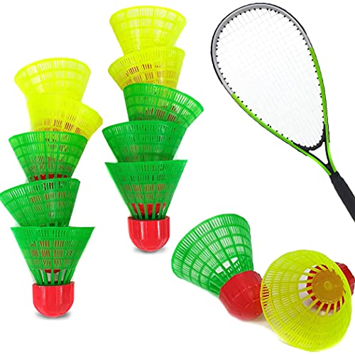 QMBasic Speed Badminton BÄLLE 10 Stück | schnelle Federbälle Nylon 6,5/8,5 Gramm Federball schnell Highspeed Fast Turbo Rapid Ball Sparpack von QMBasic
