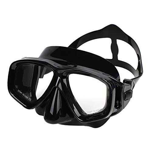 Einstellbar Taucherbrille für Erwachsene Tauchermaske silikon Schwimmbrille mit Anti-Fog und UV Schutz Schnorchelmaske Frauen Männer mit klarem Glas Anti-Leck ideal für Tauchen Schnorcheln Schwimme von Qchomee