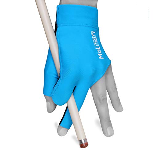 Molinari Billard-Queue-Handschuh für Linkshänder (Rechtshänder), Größe M, Cyan von Quality gloves