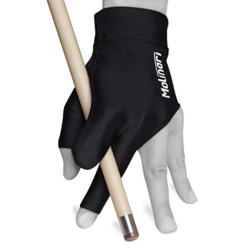 Molinari Billard-Queue-Handschuh für Linkshänder (Rechtshänder), Größe M, Schwarz von Quality gloves