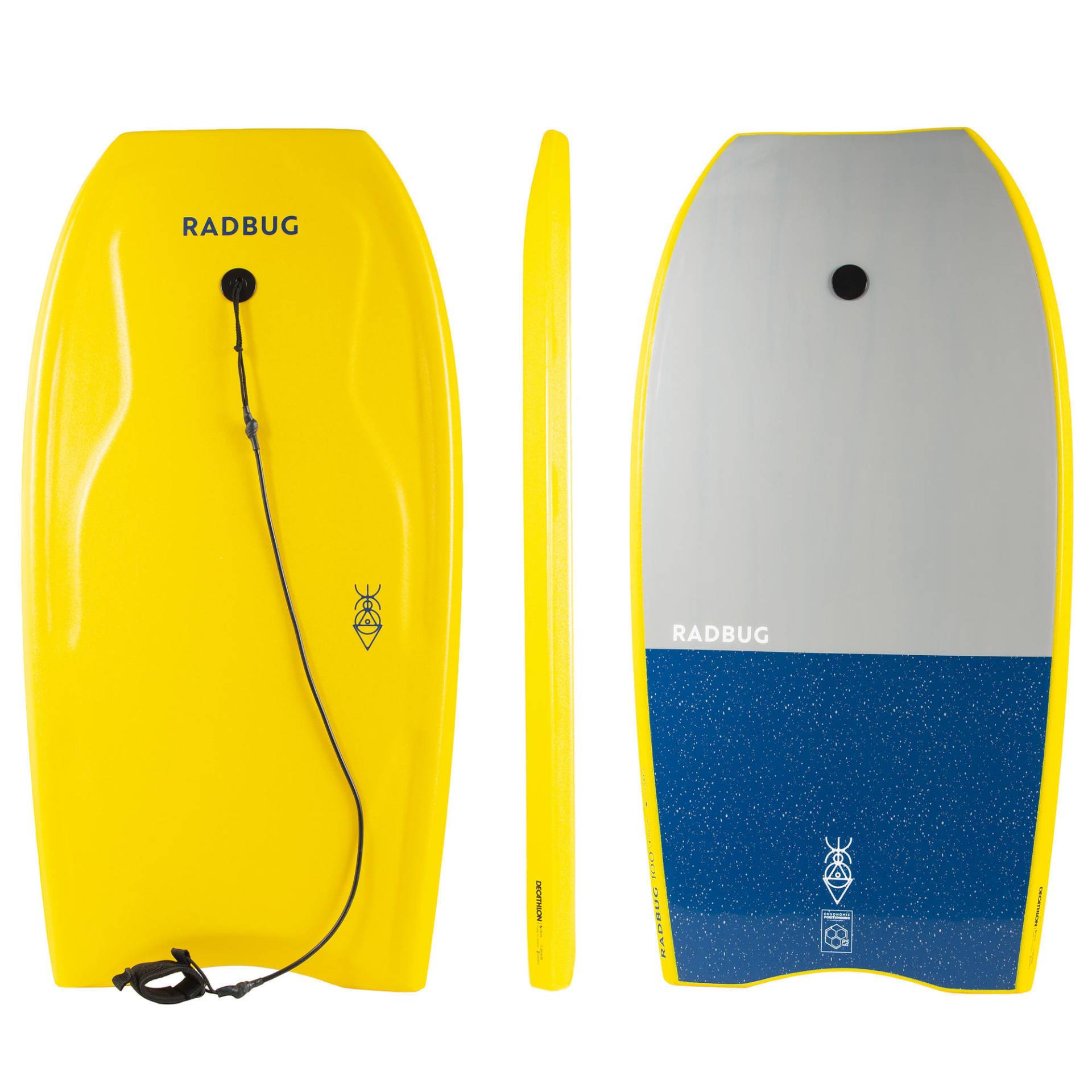 Bodyboard 100 36" 39" 42" gelb/blau von OLAIAN