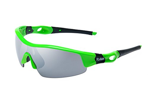 RAVS SPORTBRILLE - RADBRILLE -Triathlon - Volleyball - Extrem Ski Sonnenbrille Flash Neon Green von RAVS