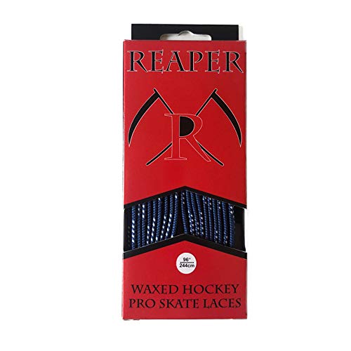 REAPER Hockey Senkel PRO Waxed - Blau 84" (213cm) - 1 Paar gewachste Schnürsenkel für Schlittschuhe von REAPER