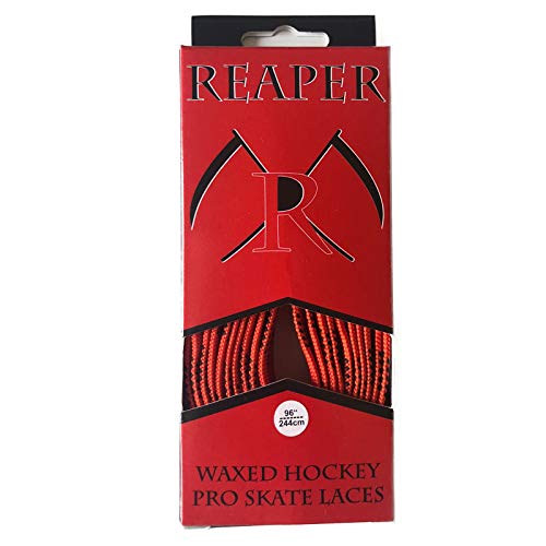 REAPER Hockey Senkel PRO Waxed - ORANGE 84" (213cm) - 1 Paar gewachste Schnürsenkel für Schlittschuhe von REAPER
