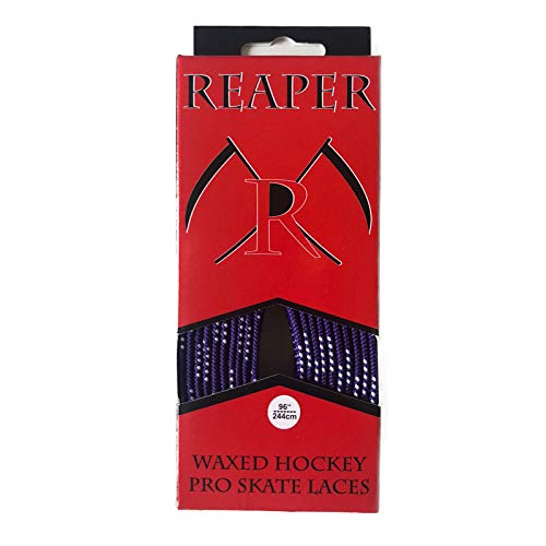 REAPER Hockey Senkel PRO Waxed - Purple/Lila 84" (213cm) - 1 Paar gewachste Schnürsenkel für Schlittschuhe von REAPER