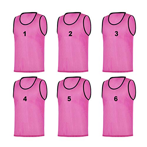 RHINOS sports 6 Leibchen nummeriert 1-6, Größe:152, Farbe:pink von RHINOS sports