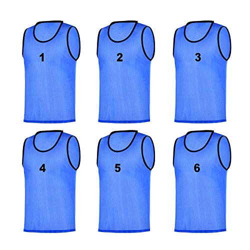 RHINOS sports 6 Leibchen nummeriert 1-6, Größe:128, Farbe:blau von RHINOS sports
