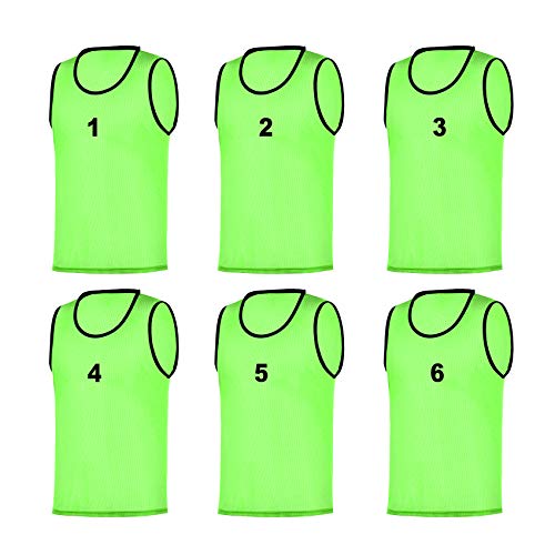 RHINOS sports 6 Leibchen nummeriert 1-6, Größe:M, Farbe:grün von RHINOS sports