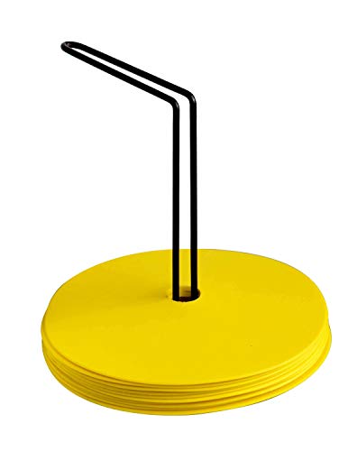 RHINOS sports Markierungsteller, Floormarker 10er-Set inkl. Halter | Farbe: gelb von RHINOS sports