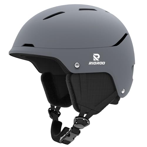 RIOROO Skihelm, Skihelme Herren Damen Jugendliche Größenverstellbar,Warme Flusen-Ohrpolster Snowboardhelm,Leichter Ski Helm mit Verstellbarem Belüftungssystem,Kompatibel mit Einer Skibrille von RIOROO