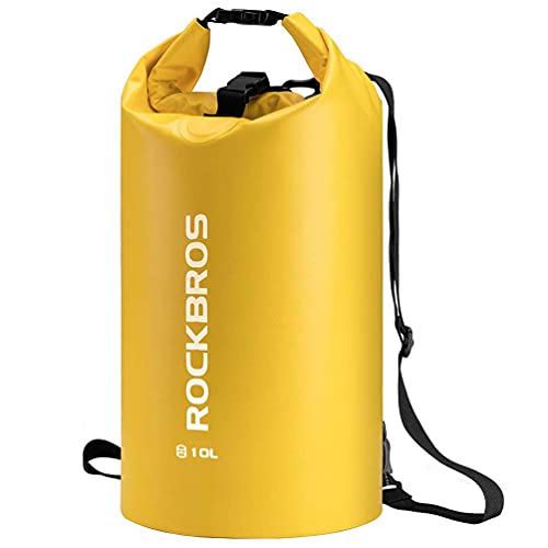 ROCKBROS Dry Bag Wasserdicht Packsack für Wassersport, Strand, Schwimmen Boot Kajak Rafting Segeln Outdoor, Gelb, 30L von ROCKBROS