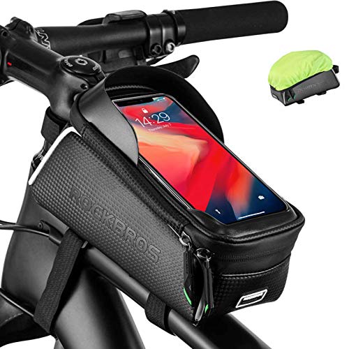 ROCKBROS Rahmentasche Fahrrad, wasserdichte Lenkertasche Fahrradtasche Touchscreen für Smartphones bis zu 6.5 Zoll von ROCKBROS