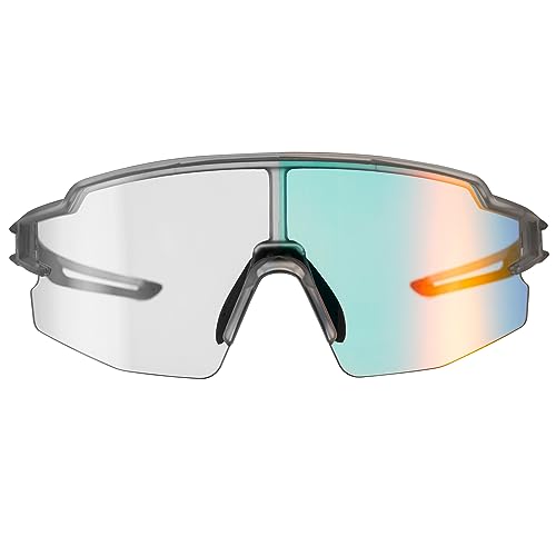 ROCKBROS Fahrradbrille UV 400 Sonnenbrille Photochromatisch Brille Klar Winddicht Sportsbrille für Outdoor Radfahren Angeln Golf Herren Weiß von ROCKBROS