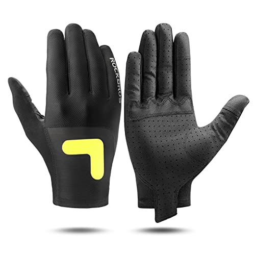 ROCKBROS Fahrradhandschuhe MTB Handschuhe für Frühling Herbst Atmungsaktiv Winddicht Touchscreen Radsport Handschuhe für Herren Damen von ROCKBROS