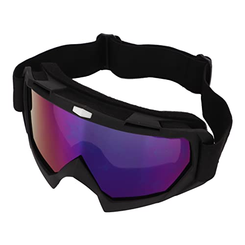 Outdoor-Skibrille, Mattschwarzer Rahmen, Staubdichte Anti-UV-Motorradbrille, Belüftung für Snowboarden (Bunte Linse) von RTLR