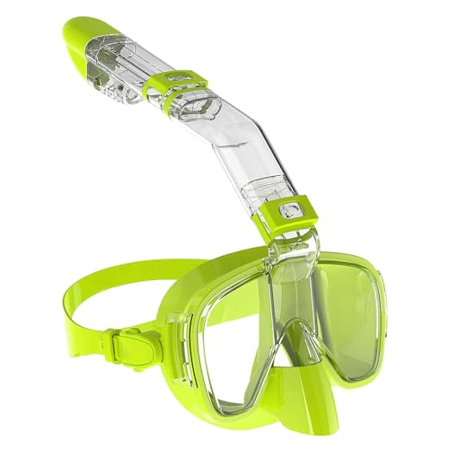 Schwimmbrille Erwachsene, Schnorchel und Anti-Leck Taucherbrille, Schnorchelset Maske für Erwachsene Jungen Mädchen -Green-1||S von RYNDEX