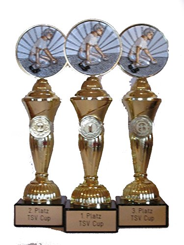 RaRu Boule/Petanque-Pokale (3er-Serie) mit Wunschgravur von RaRu