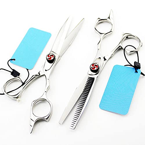 RajoNN Haarschneideschere, 5,5 Zoll Japan Silberschnitt Friseurschere Schneiden Friseurschere Effilierschere Friseurschere (Farbe: Set) Haarschneidewerkzeuge (Farbe: Set) von RajoNN