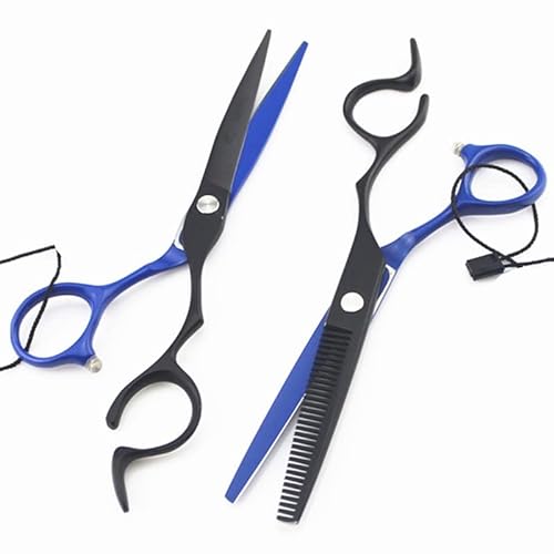 RajoNN Haarschneideschere, 6 Zoll, professionelle Japan 440c, Blaue Haarschere, zum Schneiden von Friseursalon-Scheren, Effilierschere, Friseurscheren-Set, Haarschneidewerkzeuge (blau b) von RajoNN