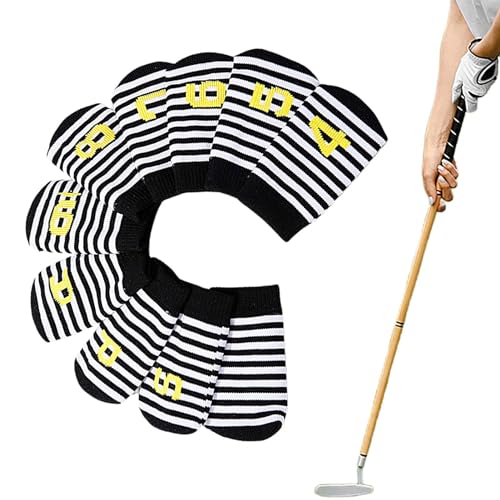 Ranley Golfschlägerhüllen,Golfschlägerkopfhüllen | 10 Stück Golfschläger-Kopfschutz | Gestrickte Golfschlägerhüllen in Sockenform, Golfschläger-Schlägerhauben mit Nummernschild, schützende von Ranley