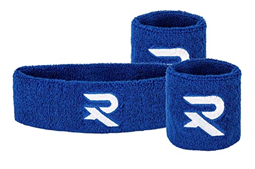 Raquex Stirnbänder und Armbänder. Dehnbares Baumwollmaterial. Gute Passform (Blaues Set) von Raquex