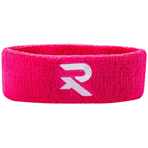 Raquex Stirnband aus Baumwolle – weiche und saugfähige Schweißbänder für Sport, Laufen und Fitness Baumwolle dehnbares Material (Rosa) von Raquex