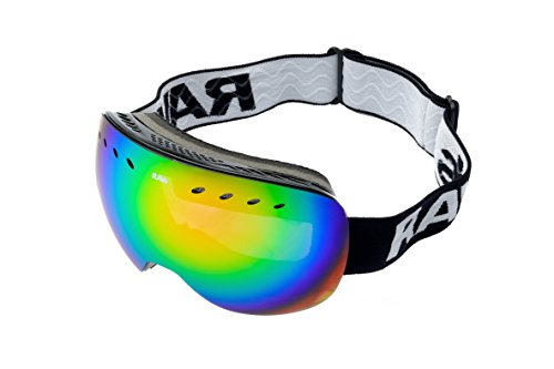 Ravs Alpine Skibrille Snowboardbrille bi color voll gespiegelt mit Antibeschlag und Helmkompatibel von Ravs