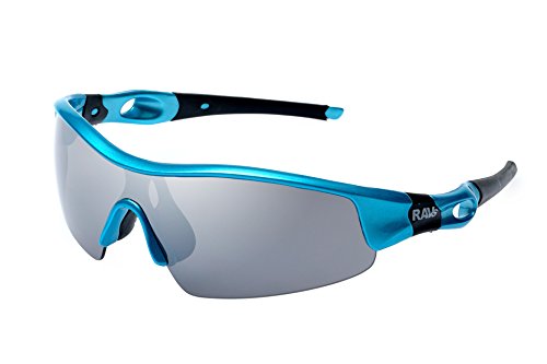 Ravs Rennradbrille, Radbrille, Fahhradbrille Sportbrille Sonnenbrille, Gravelbike (Blau- Glas polarisiert) von Ravs