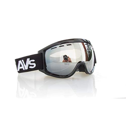 Ravs Universal Skibrille Wide Vision mit Kontrastverstärkung Helmkompatibel Doppel Scheibe 100% UV-Schutz Xtra Silver+ Mirror Lens Best Kontrast Antibeschlag von Ravs