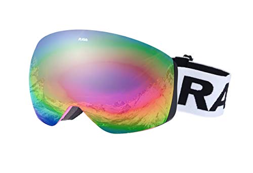Ravs Universal Skibrille für Brillenträger und Helmkompatibel Doppel Scheibe MAX Vision Mirror+Lens von Ravs