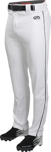 Rawlings Halbentspannte Baseballhose in voller Länge, solide und paspelierte Optionen, Erwachsenengrößen, mehrere Farben von Rawlings