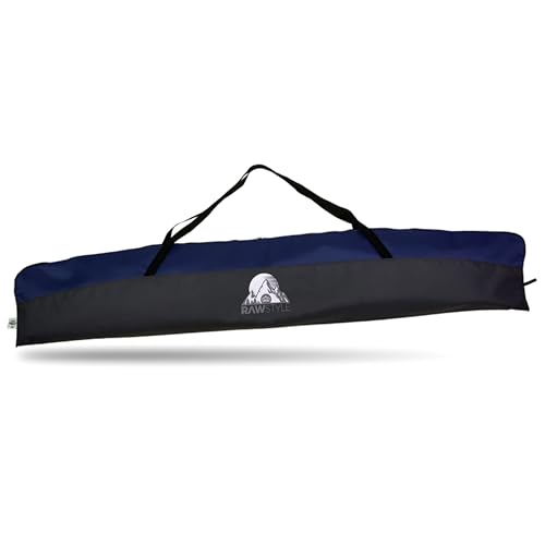 Rawstyle Skitasche Erwachsene Skisack für Ski Skistöcke 160cm oder 180cm wasserdicht Ski Bag Ski Cover Wintersport Skiaufbewahrung Modell 2 (schwarz-blau (160cm)) von Rawstyle