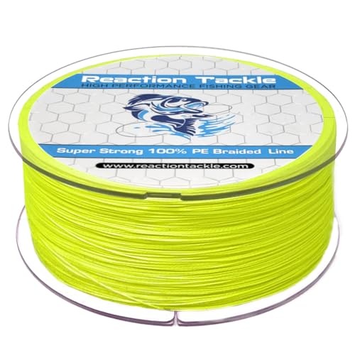 Reaction Tackle Braided Fishing Line Hi Vis Yellow 30LB 300yd von Reaction Tackle