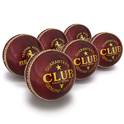 Readers Unisex Club Cricket-Bälle, 156 g, Rot, 6 Stück von Readers