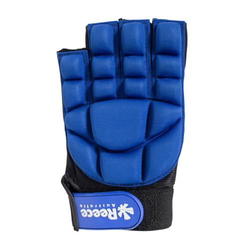 Reece Hockey Handschuh - Komfort halbe Fingerhandschuh - Silikonstollen für Einen Besseren Griffe und Vollständigen Schutz - Linkshandschuh - Hockey Handschuhe Kinder - Blau - Größe XXS von Reece