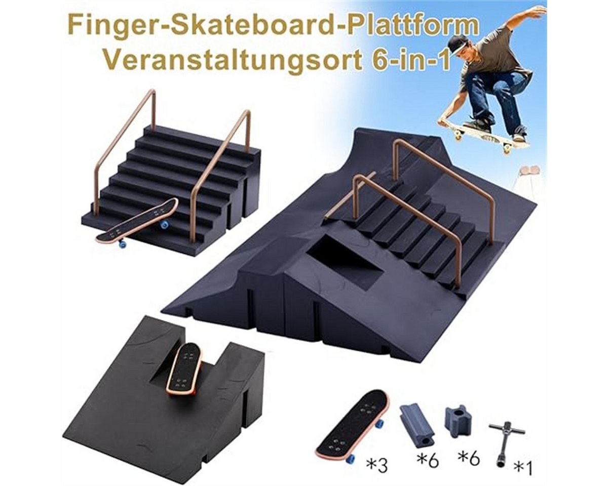 RefinedFlare Lernspielzeug DIY Finger-Skateboard-Rampen-Set, Kinderspielzeug-Geschenk von RefinedFlare