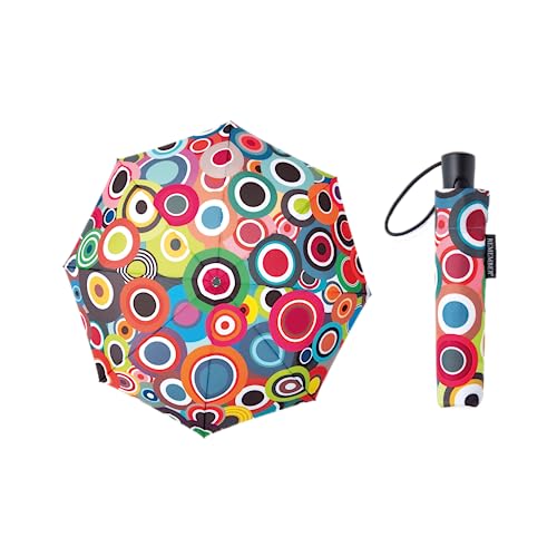 Remember Regenschirm farbenfroher Taschenschirm Rondo - sorgt für gute Laune an tristen Tagen - sturmfest und windfest, sowie klein und leicht von Remember