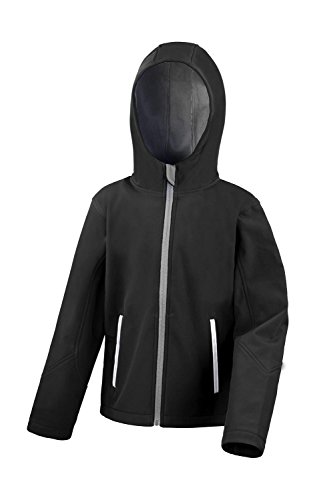 Ergebnis Kinder r224j mit Core TX Performance Hooded Softshell Jacket, Kinder, R224J, schwarz/grau, 2X-Large/Size 13/14 von Result