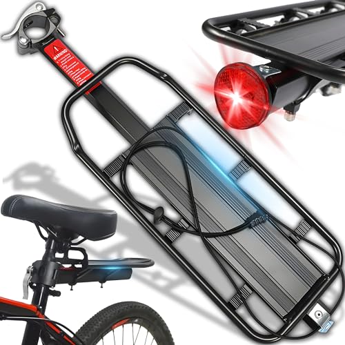 Retoo Gepäckträger Fahrrad bis zu 9 kg Aluminiumlegierung Einstellbare mit Träger und Reflektor, Universal Fahrradgepäckträger mit Schnelle Montage für Mountainbike, MTB, Rennrad und anderes Fahrrad von Retoo