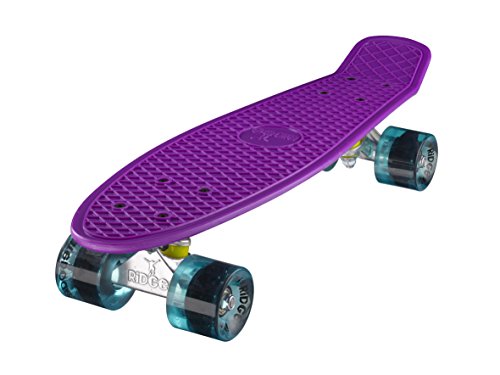 Ridge 22" Mini Cruiser Board Retro Skateboard, komplett, in lila, völlig in der EU entworfen und hergestellt von Ridge Skateboards
